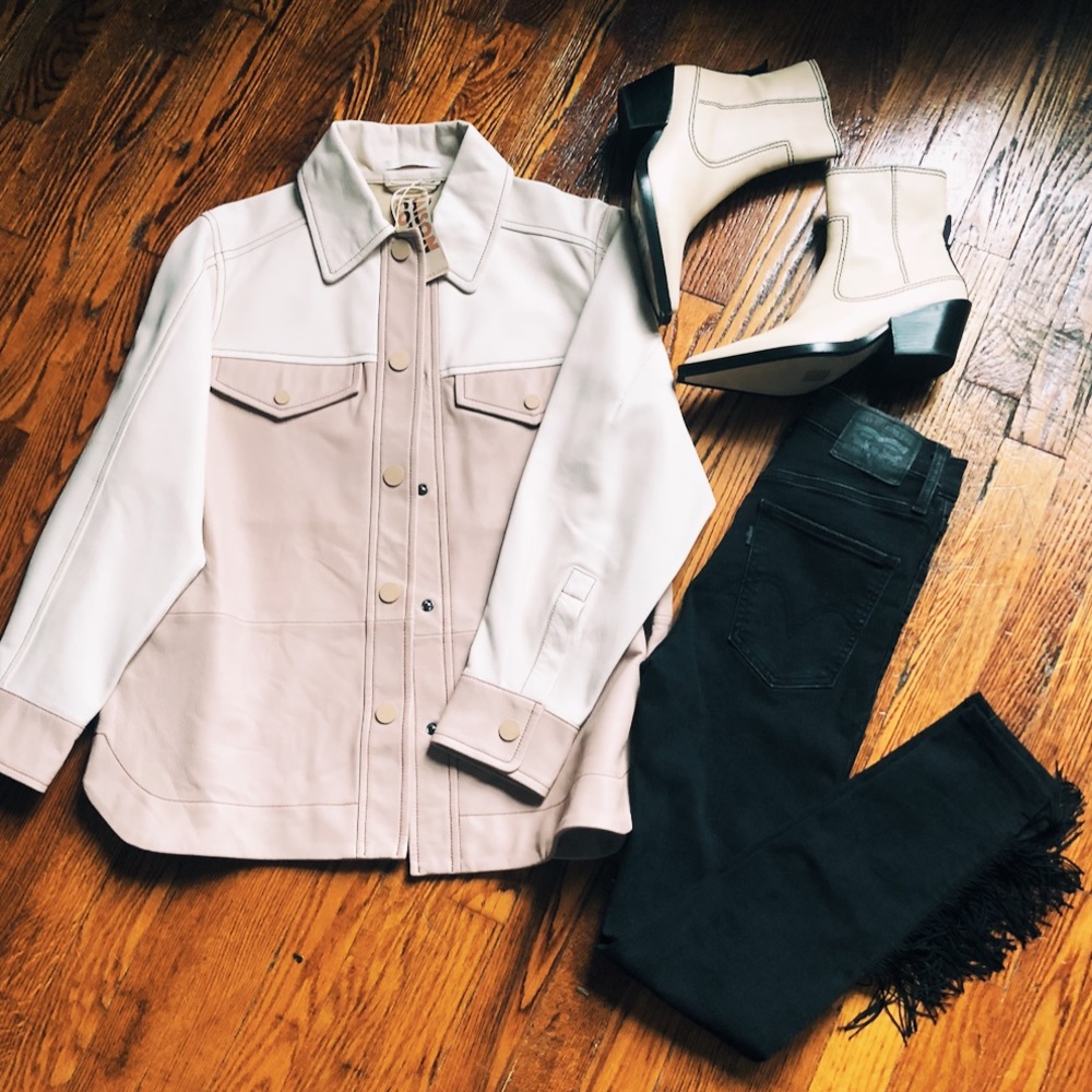 Scotch&Soda blush Pink Leather Jacket